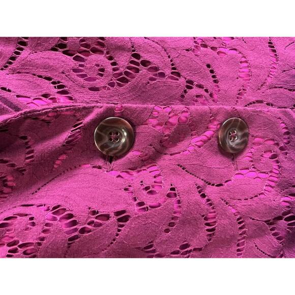 Cabi Fushia Women's Lace Button-Up Blazer Jacket Size 6 - Picture 3 of 8